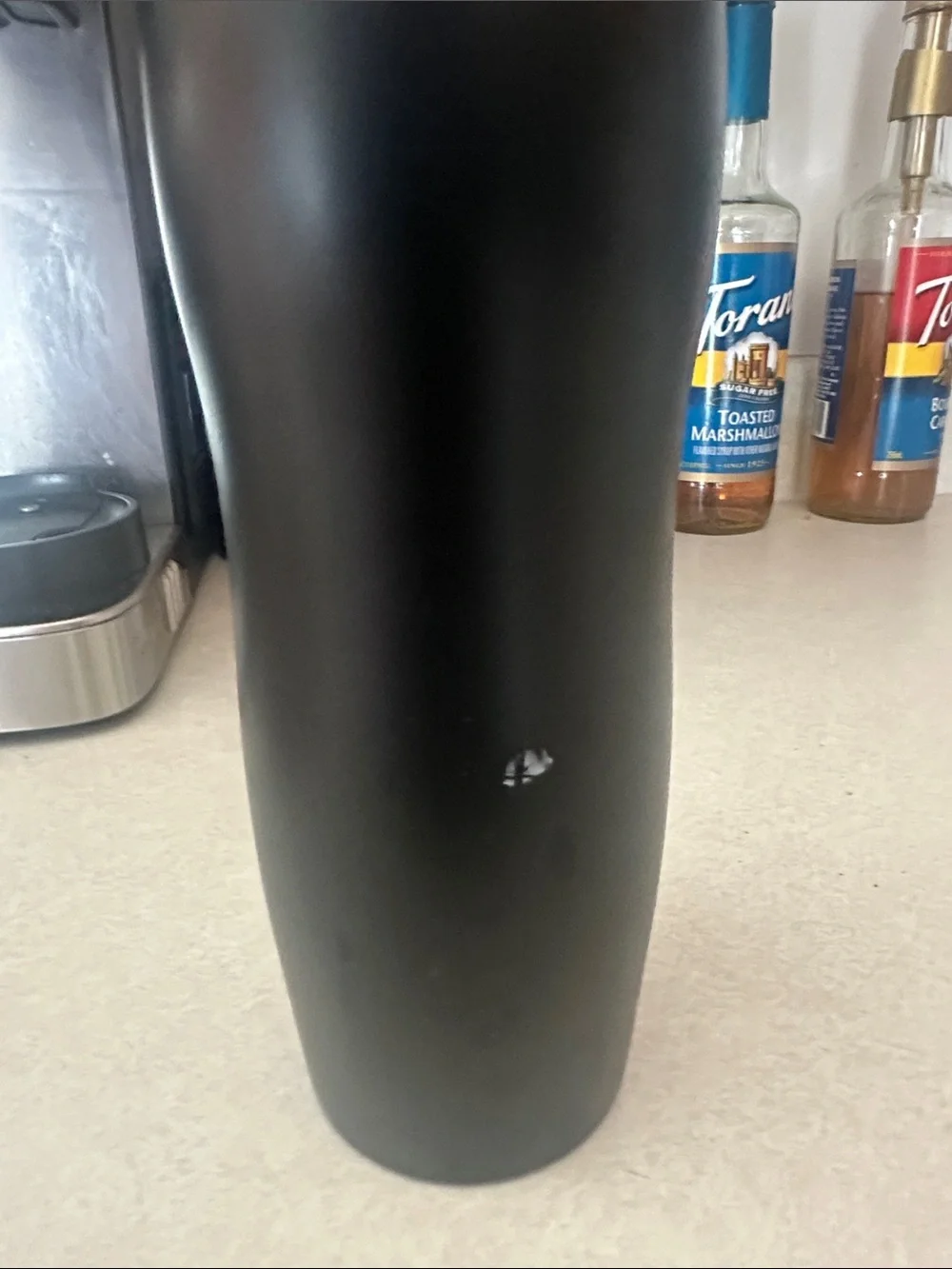 Starbucks Matte Black Tumbler with Silver Logo